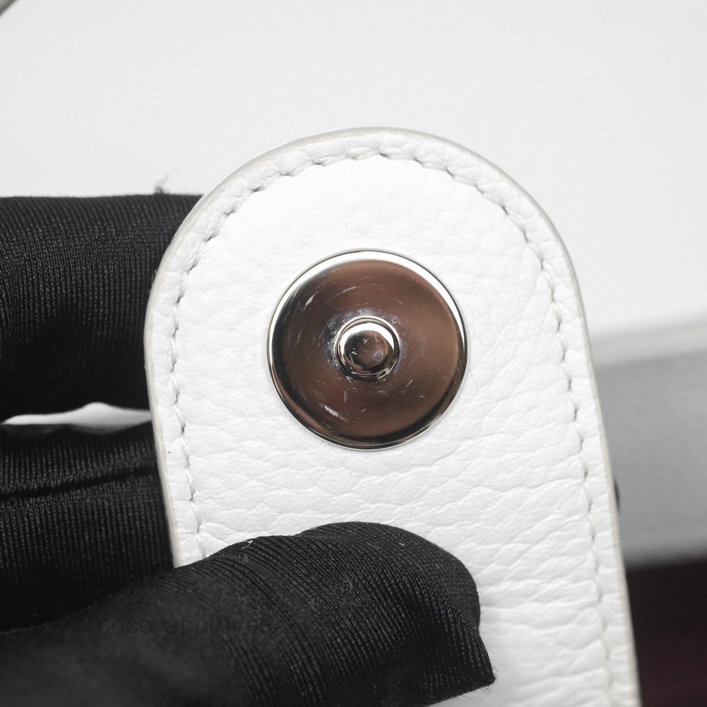 Chanel Mini Neo Executive Shopper Tote White Grained Calfskin Silver Hardware