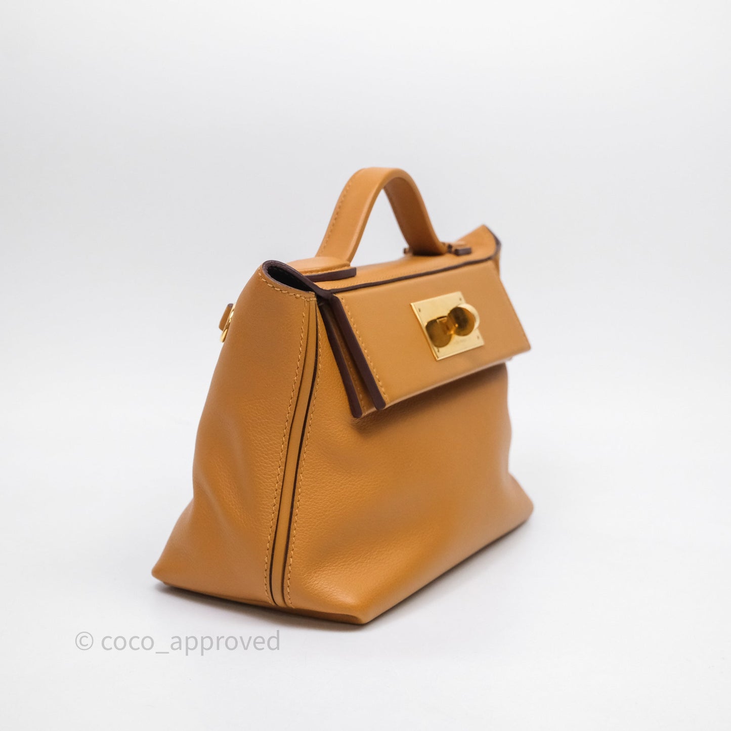 Hermès 24/24 21 Mini Caramel/Sesame/Rouge Sellier Gold Hardware