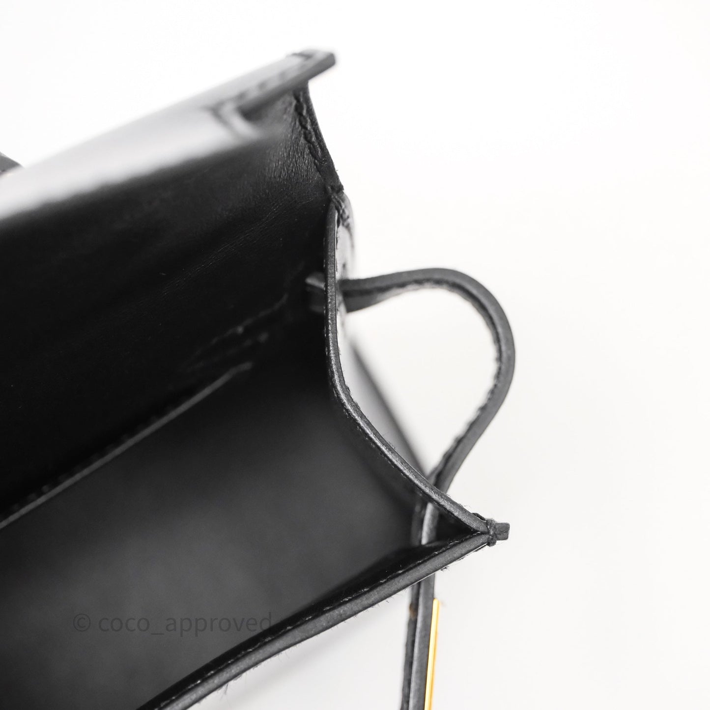 Hermès Mini Kelly II Black Noir 89 Box Leather Gold Hardware