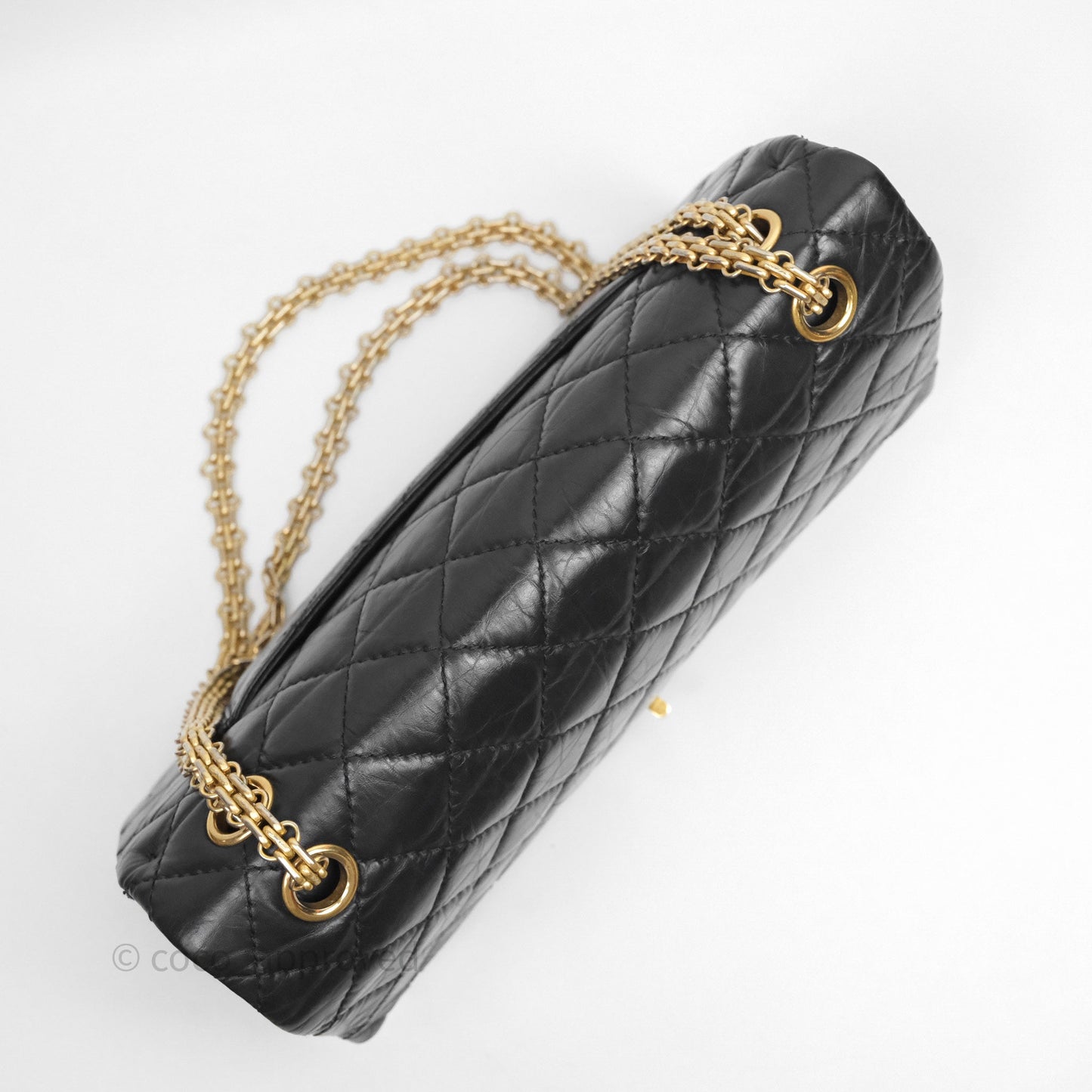Chanel Quilted 2.55 Reissue 226 Flap Bag Black Aged Calfskin Gold Hardware