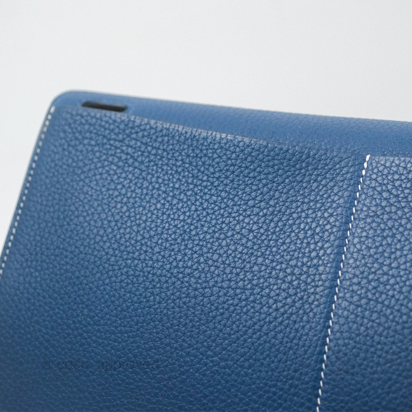 Hermès Halzan 31 Deep Blue S4 Clemence Palladium Hardware