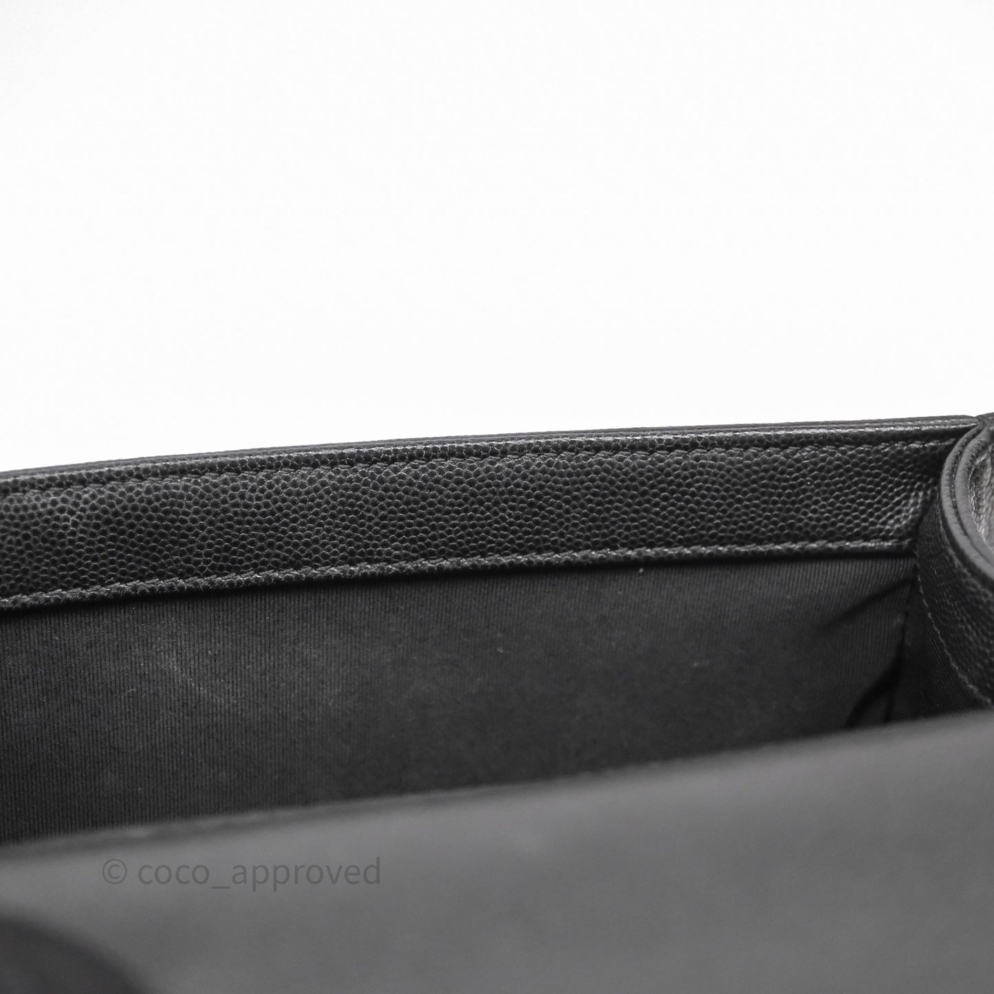 Chanel Medium Boy Chevron Black Caviar Ruthenium Hardware