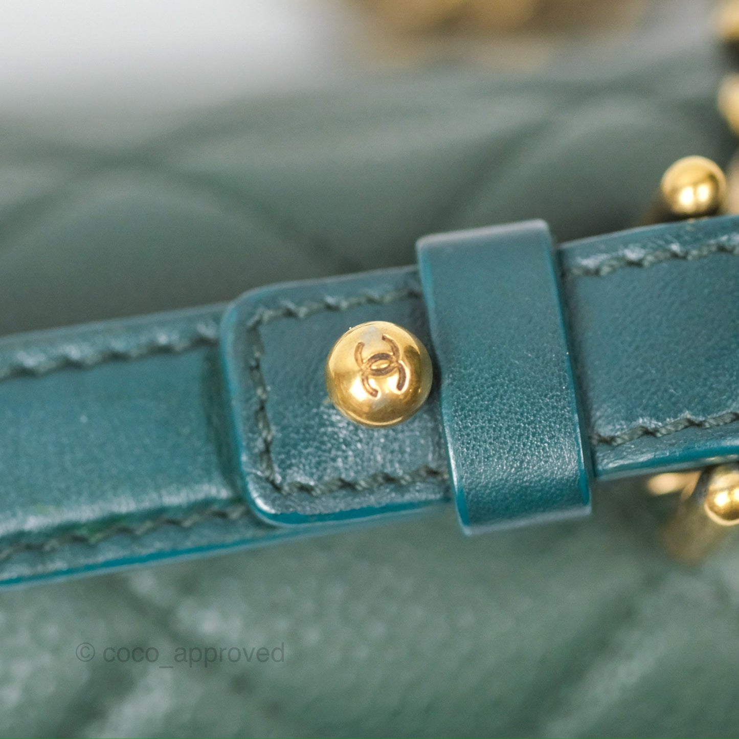 Chanel Globe Trotter Flap Bag Dark Green Caviar Aged Gold Hardware
