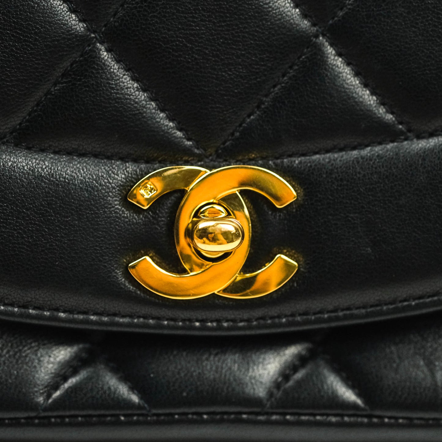 Chanel Black Quilted Lambskin Small Vintage Classic Diana Flap Bag