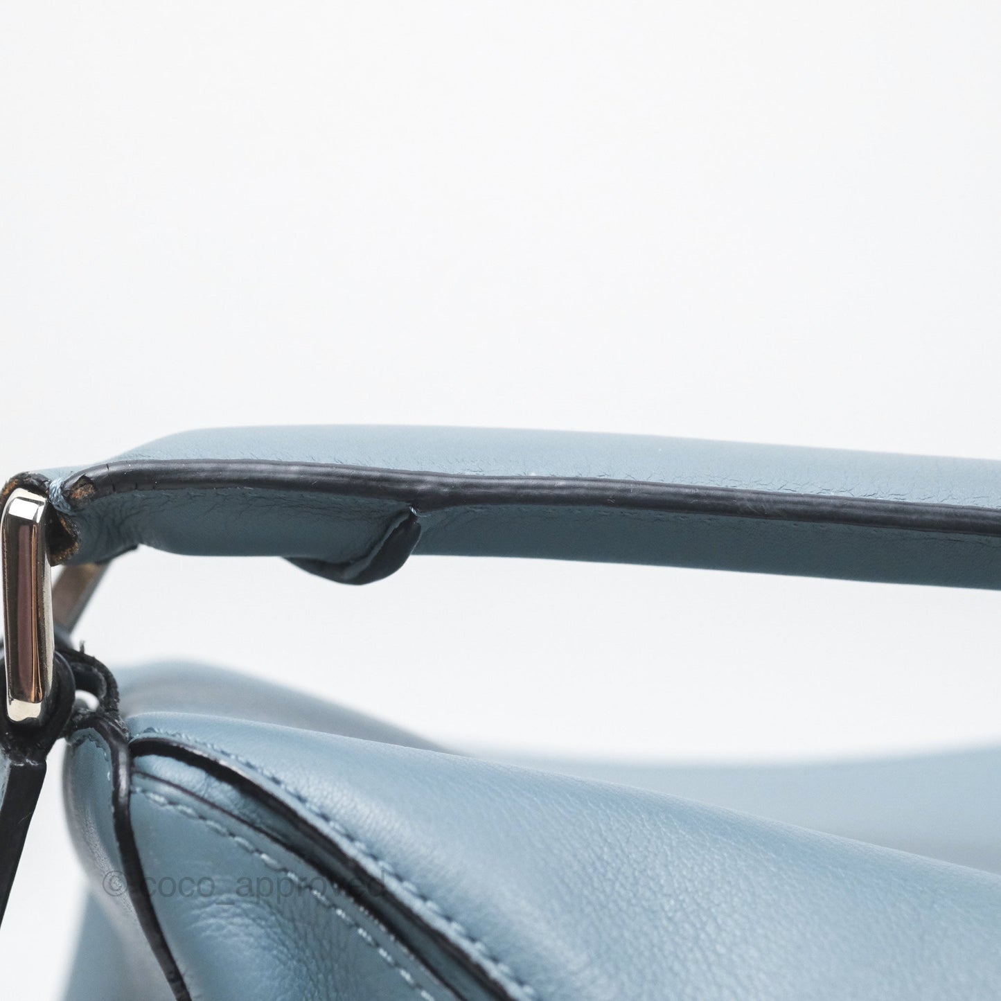 Loewe Medium Puzzle Bag Blue Calfskin Silver Hardware