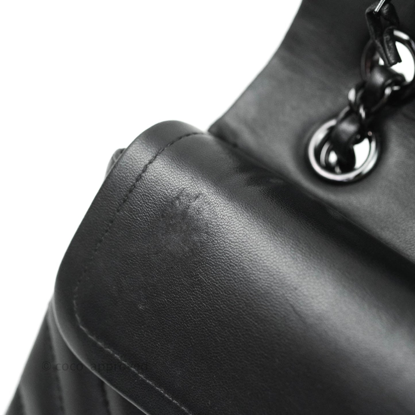 Chanel Classic Chevron M/L Medium Double Flap So Black Lambskin