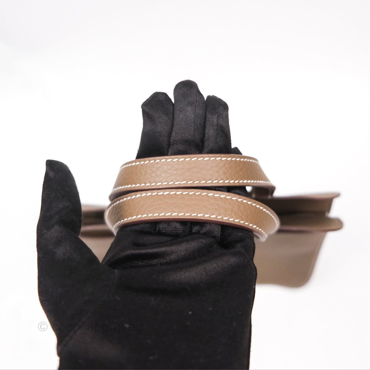 Hermès Halzan 25 Etoupe Clemence Palladium Hardware