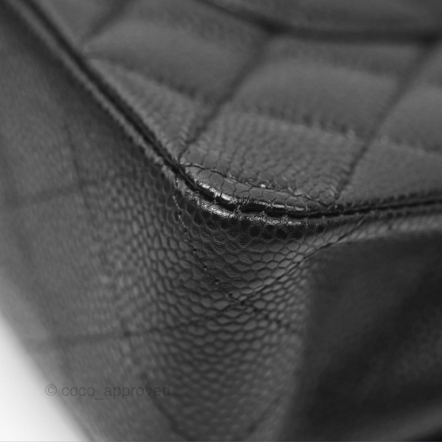 Chanel Classic M/L Medium Flap Quilted Black Caviar Silver Hardware