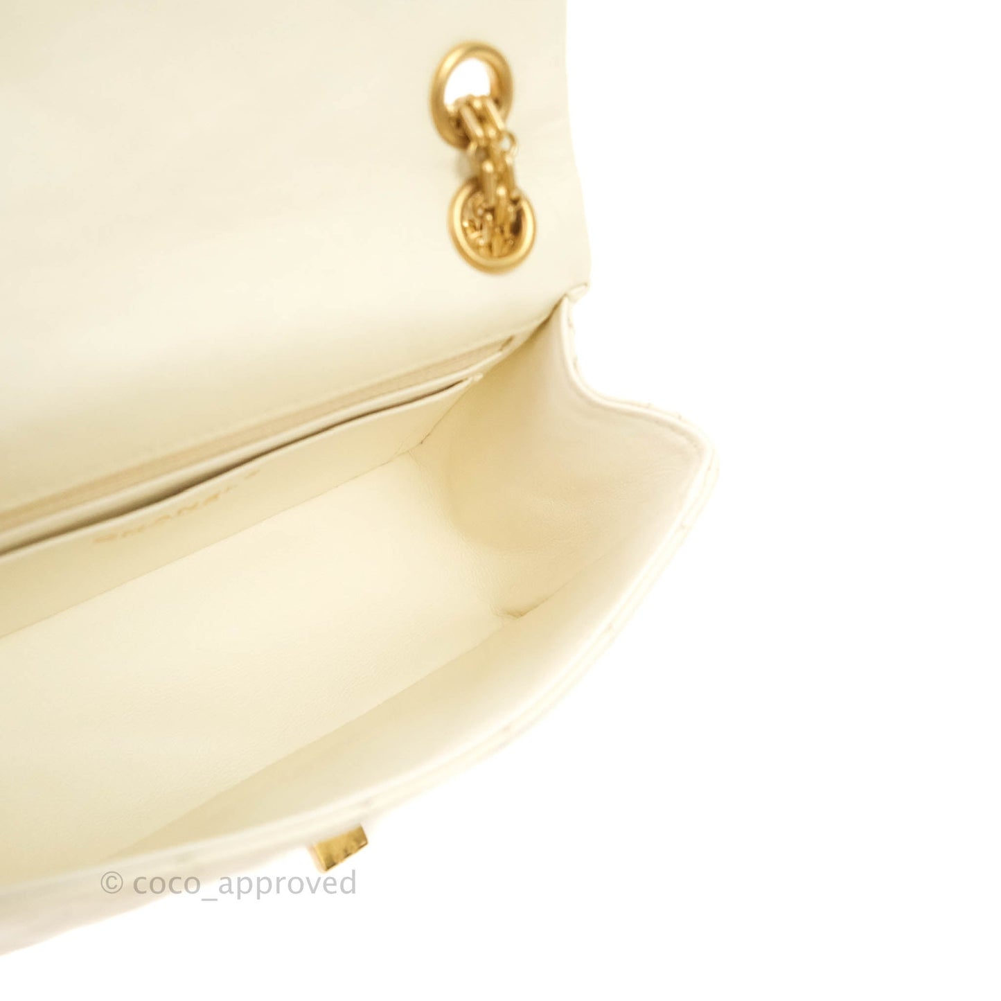 Chanel Mini Reissue 224 White Aged Calfskin Aged Gold Hardware