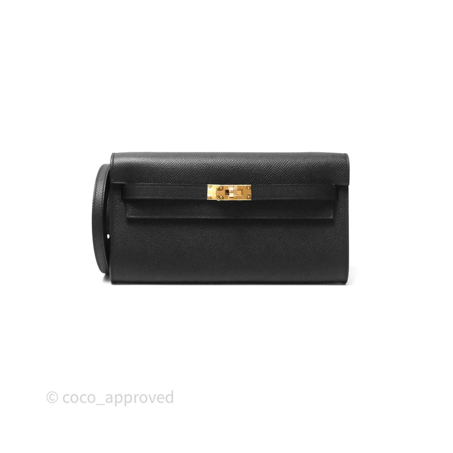 Hermès Kelly To Go Wallet Noir 89 Black Epsom Gold Hardware