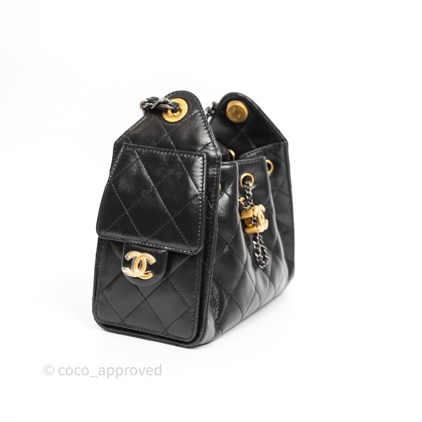 Chanel Mini 25 Black Bag Calfskin Mixed Hardware