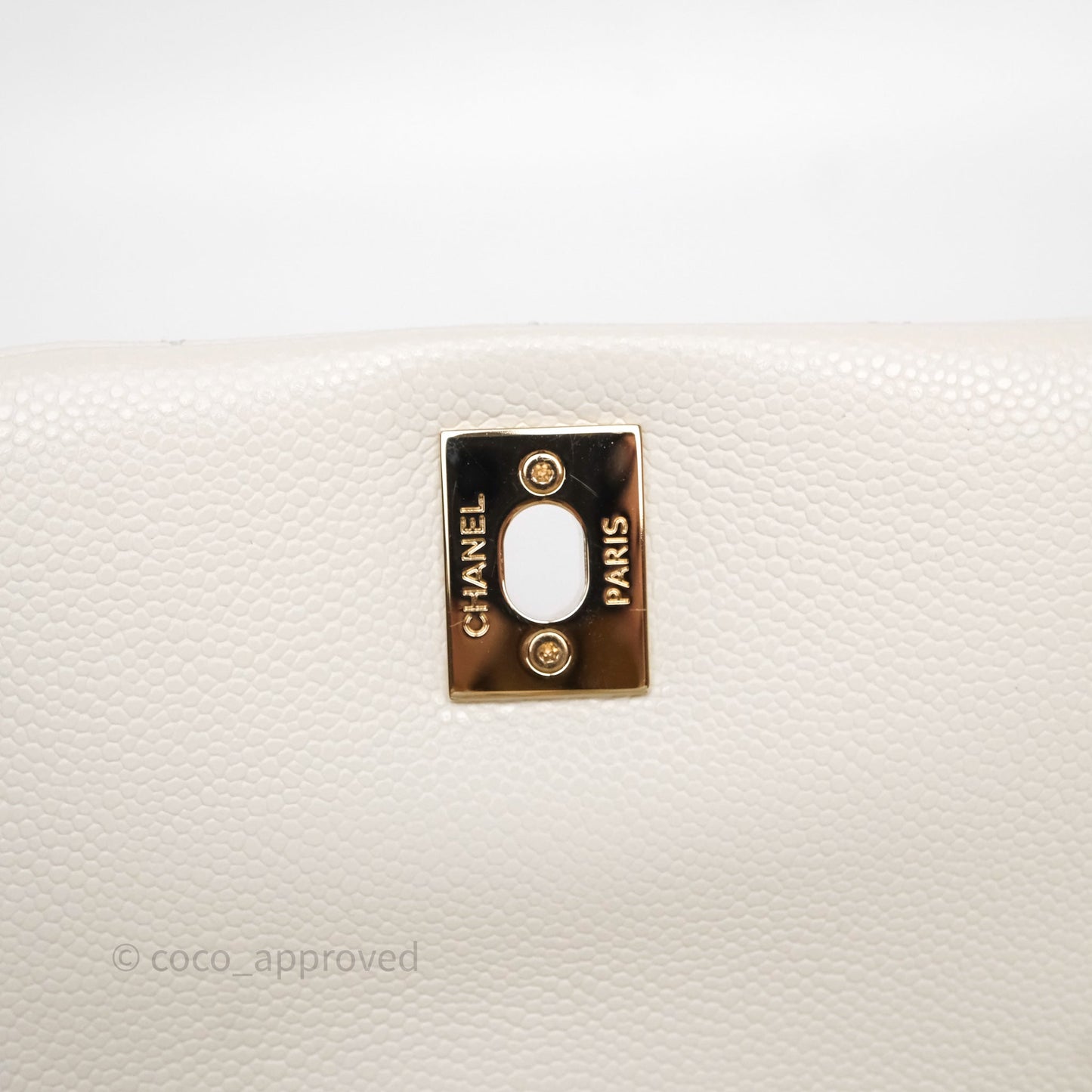 Chanel Duma Backpack Medium White Caviar Gold Hardware
