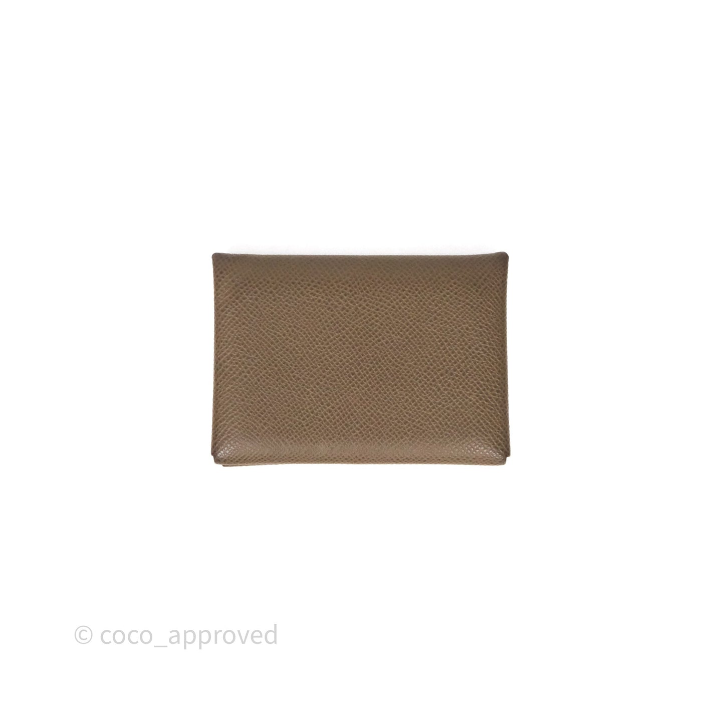 Hermès Calvi Duo Compact Card Holder Etoupe 18 Epsom
