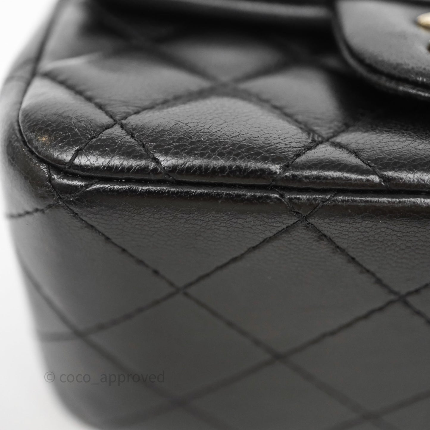 Chanel Mini Square Quilted Black Lambskin Gold Hardware