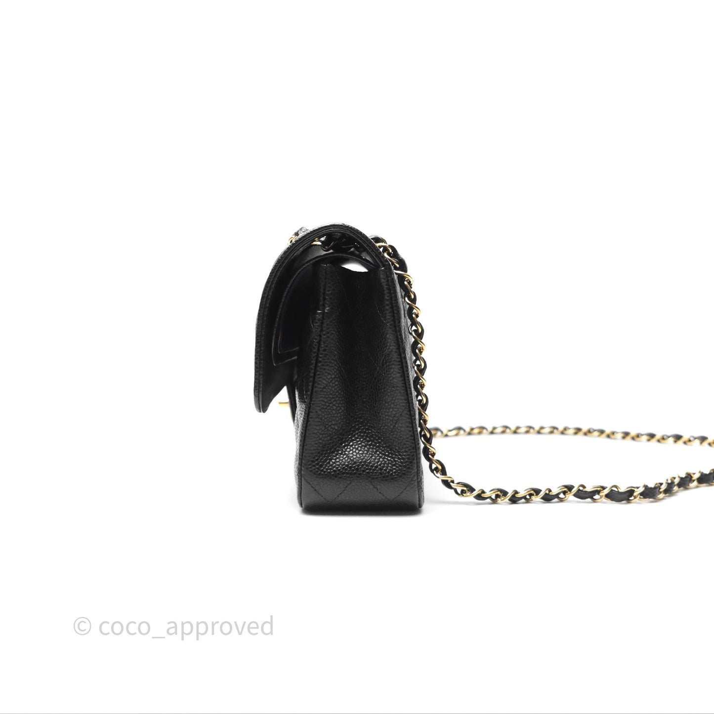 Chanel Classic M/L Medium Flap Quilted Black Caviar Gold Hardware