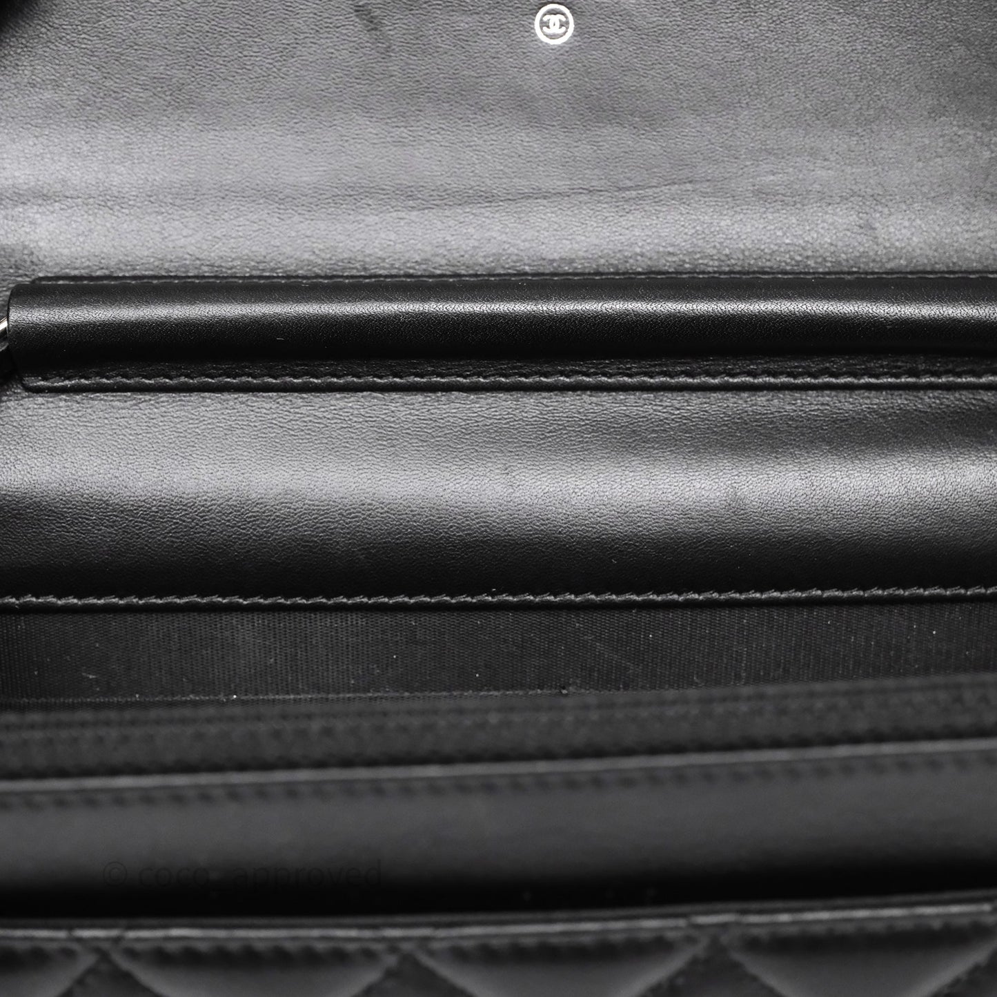 Chanel Cambon Line Wallet On Chain Black Lambskin Bag Silver Hardware