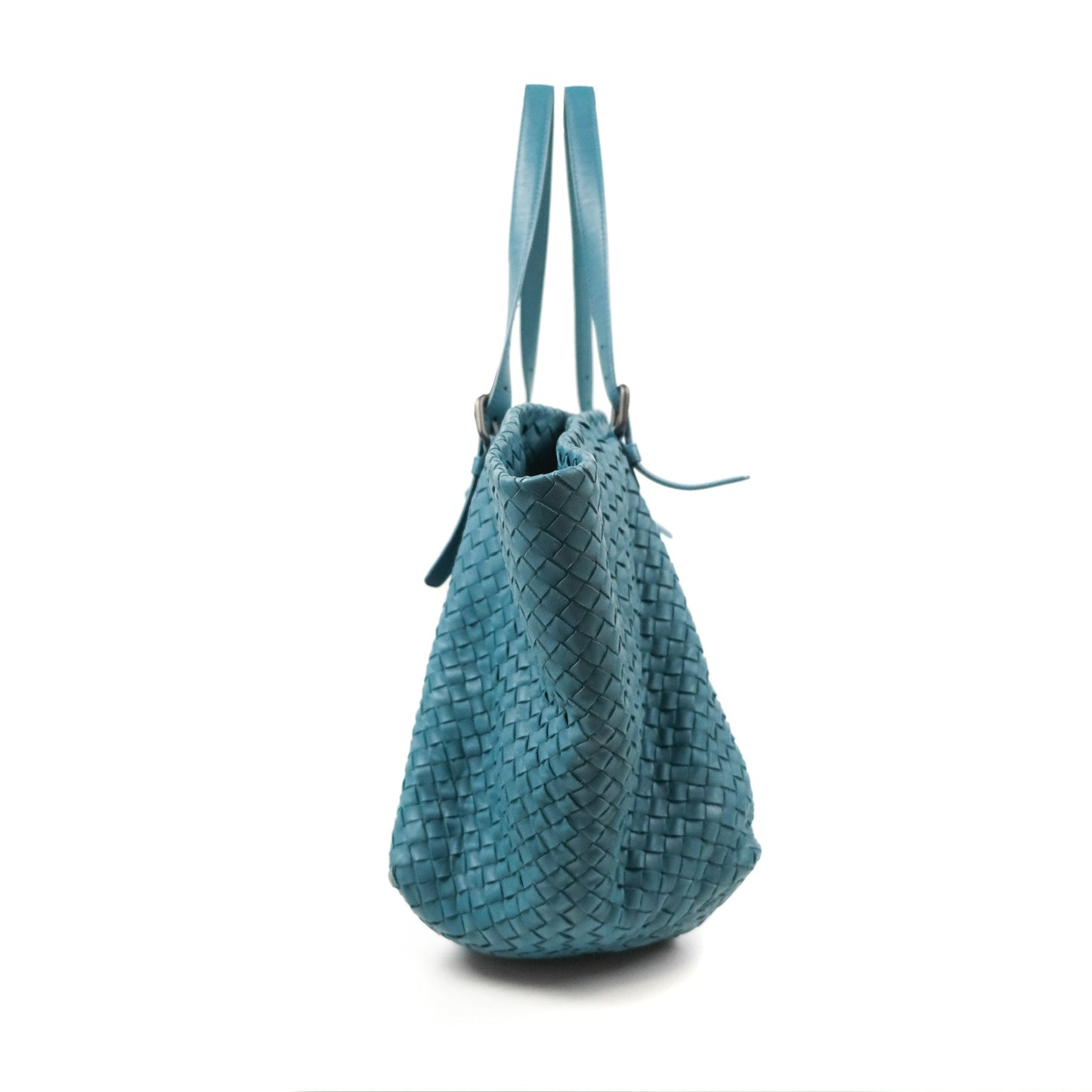 Bottega Veneta Large Cesta Tote Intrecciato Teal