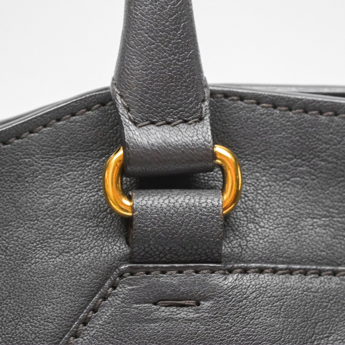 Saint Laurent Chyc Bag Dark Grey Calfskin Gold Hardware