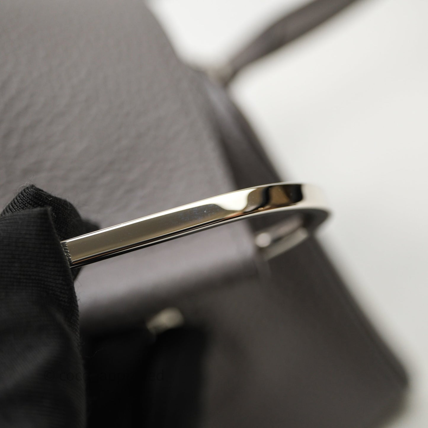Delvaux Cool Box Mini Taurillon Soft Grained Grey Calfskin Silver Hardware