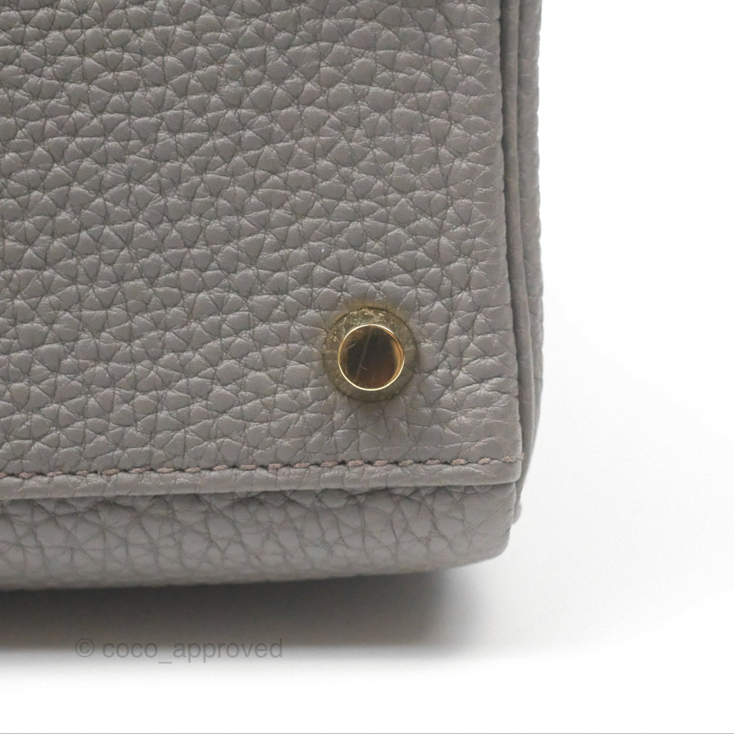 Hermès Retourne Kelly 25 Gris Etain 8F Togo Gold Hardware