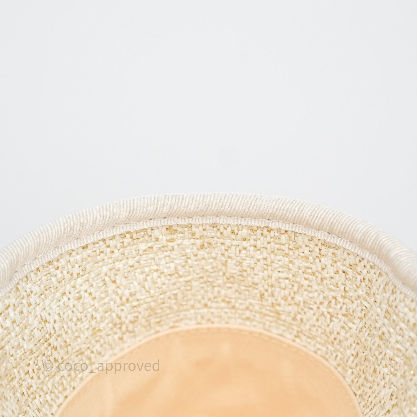 Chanel Large Deauville Ivory/Gold Canvas Gold Hardware
