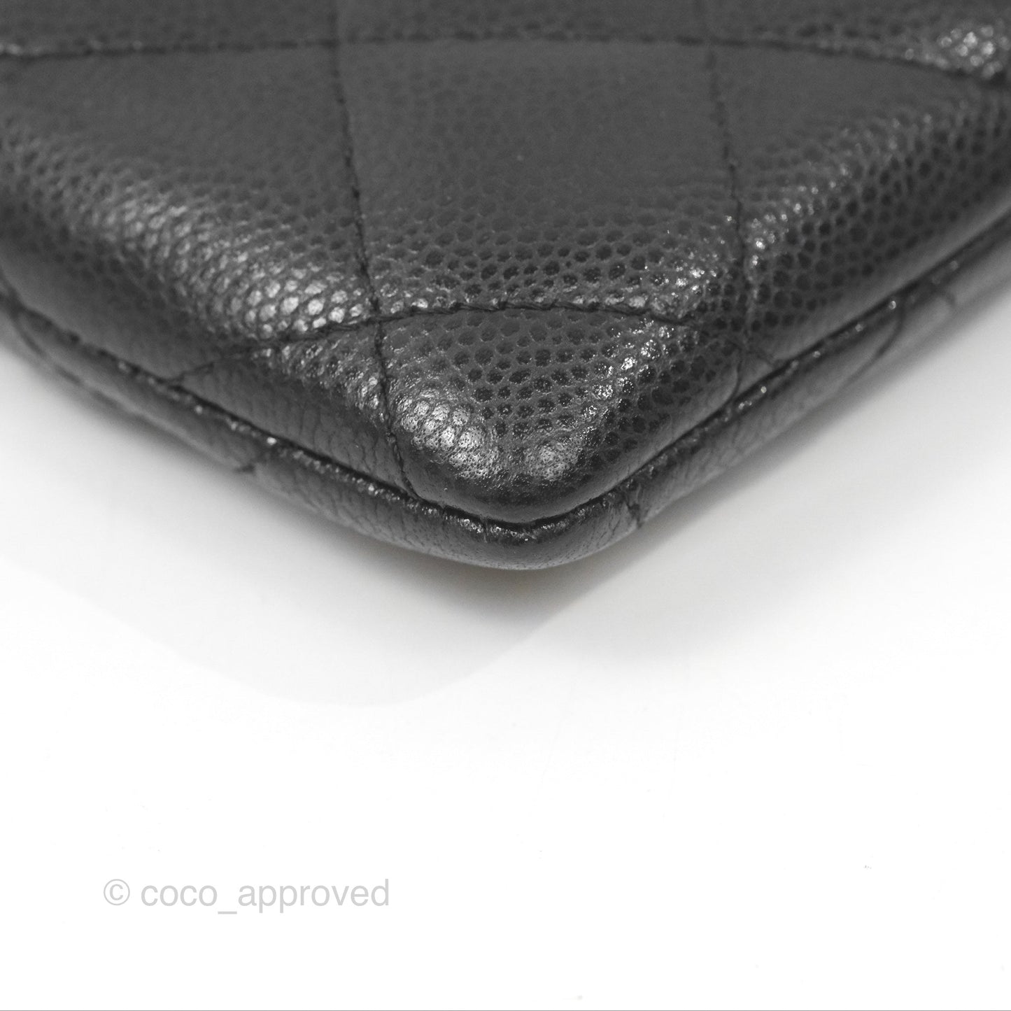 Chanel Zipped Coin Purse Card Holder Black Caviar Gold Hardware
