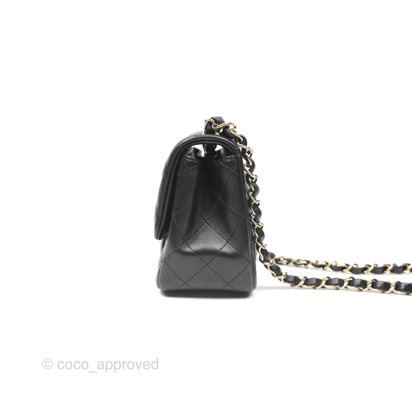 Chanel Mini Square Black Lambskin Gold Hardware