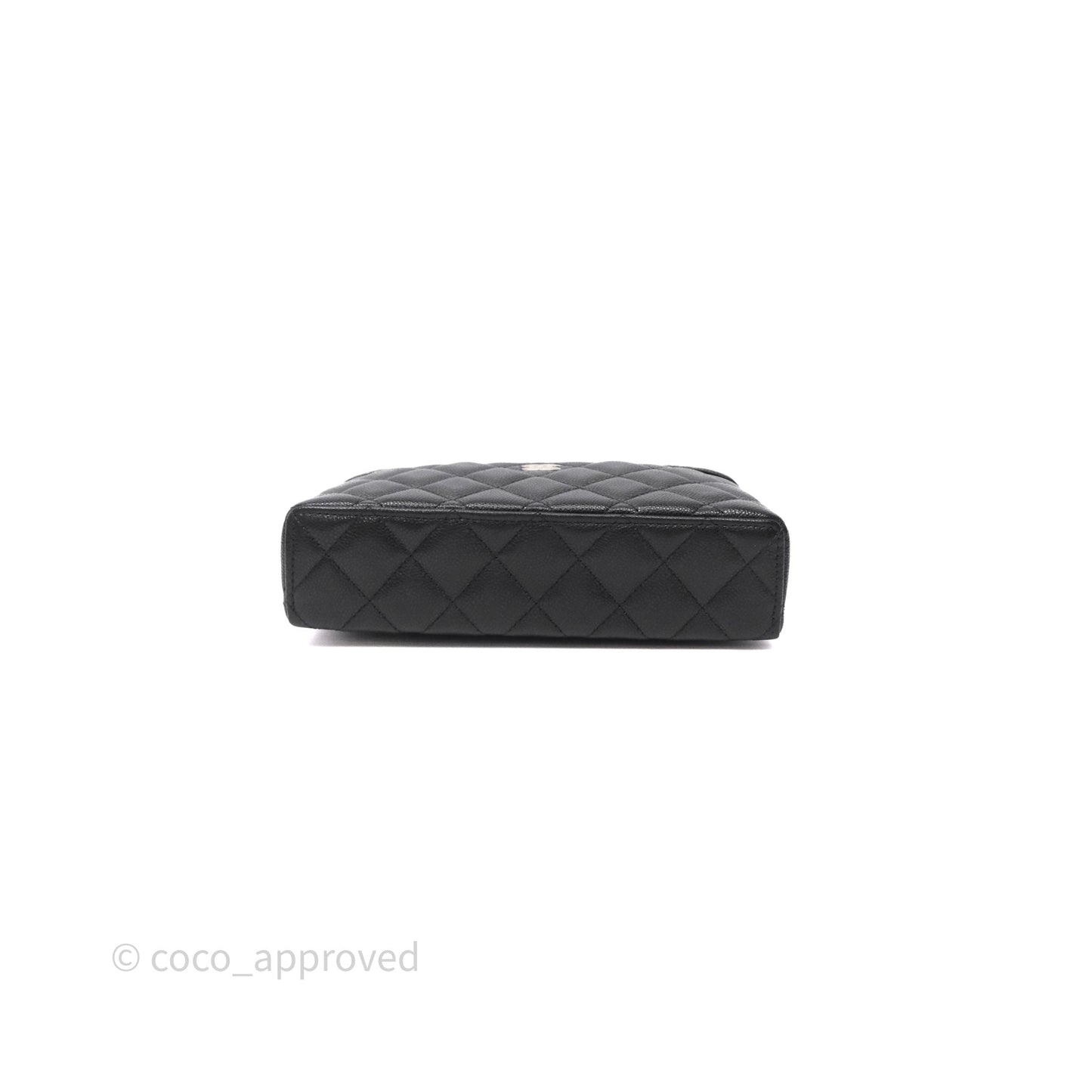 Chanel Top Handle Long Vanity with Chain Black Caviar Gold Hardware