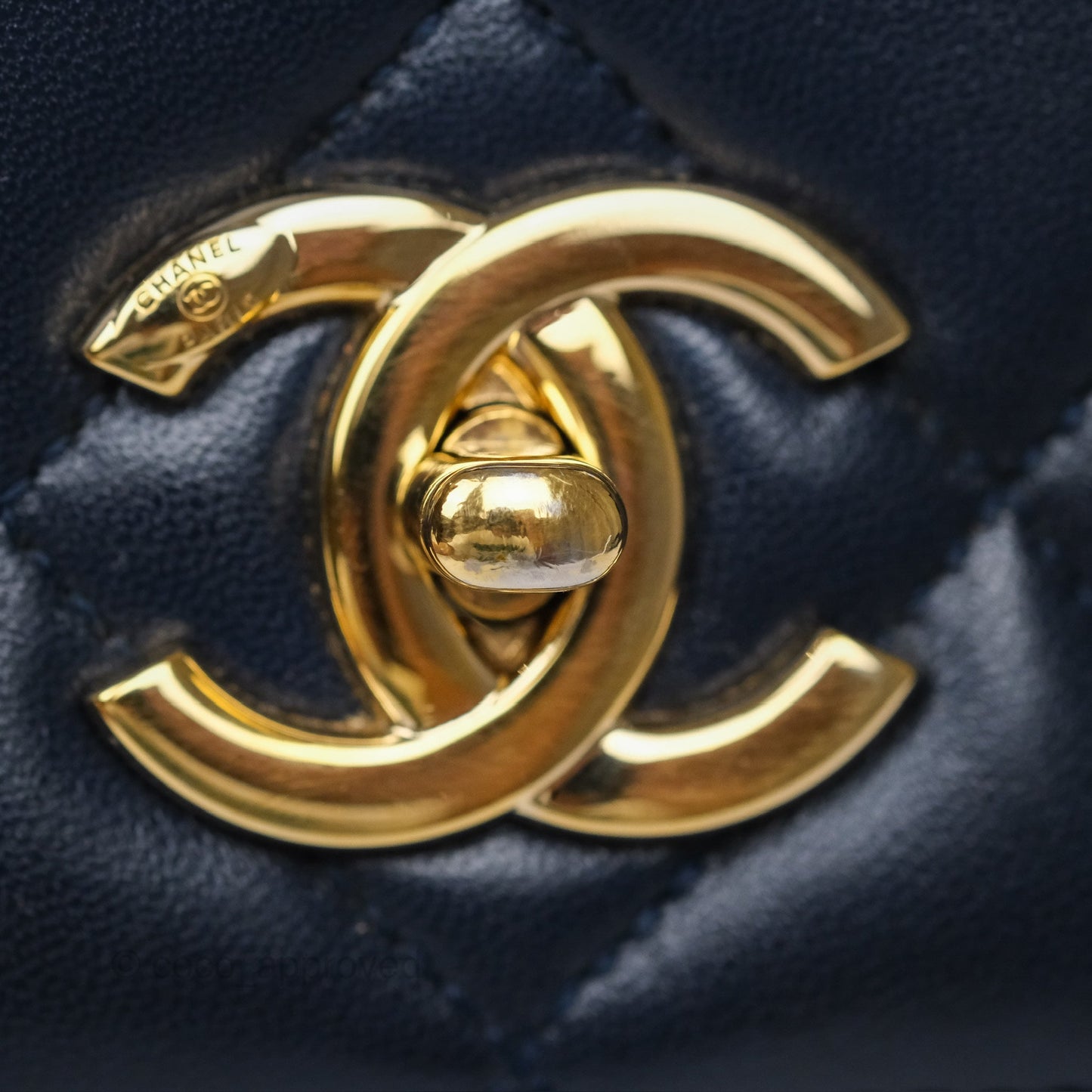 Chanel Small Trendy CC Navy Lambskin Gold Hardware