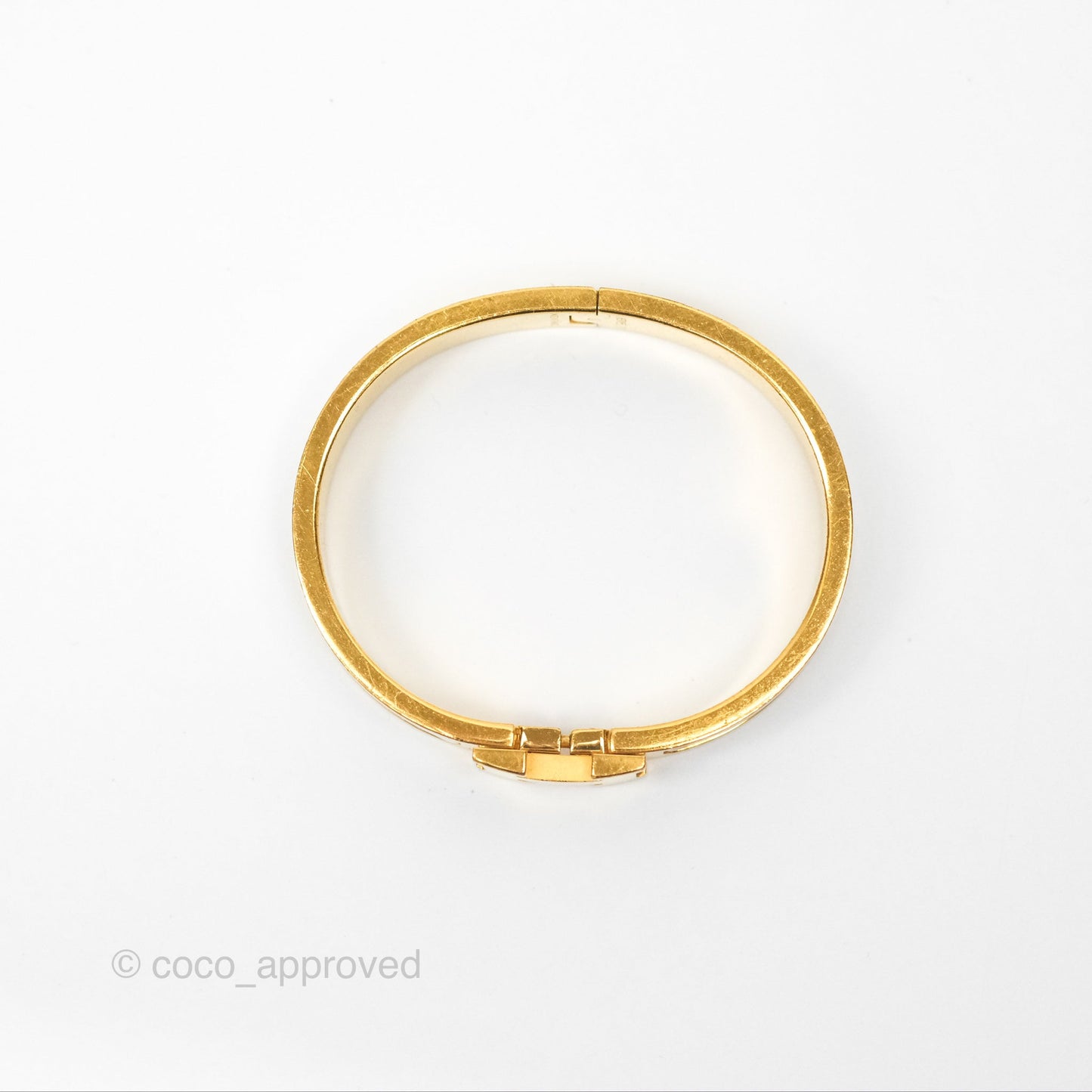 Hermès Clic H Bracelet White Gold Hardware PM