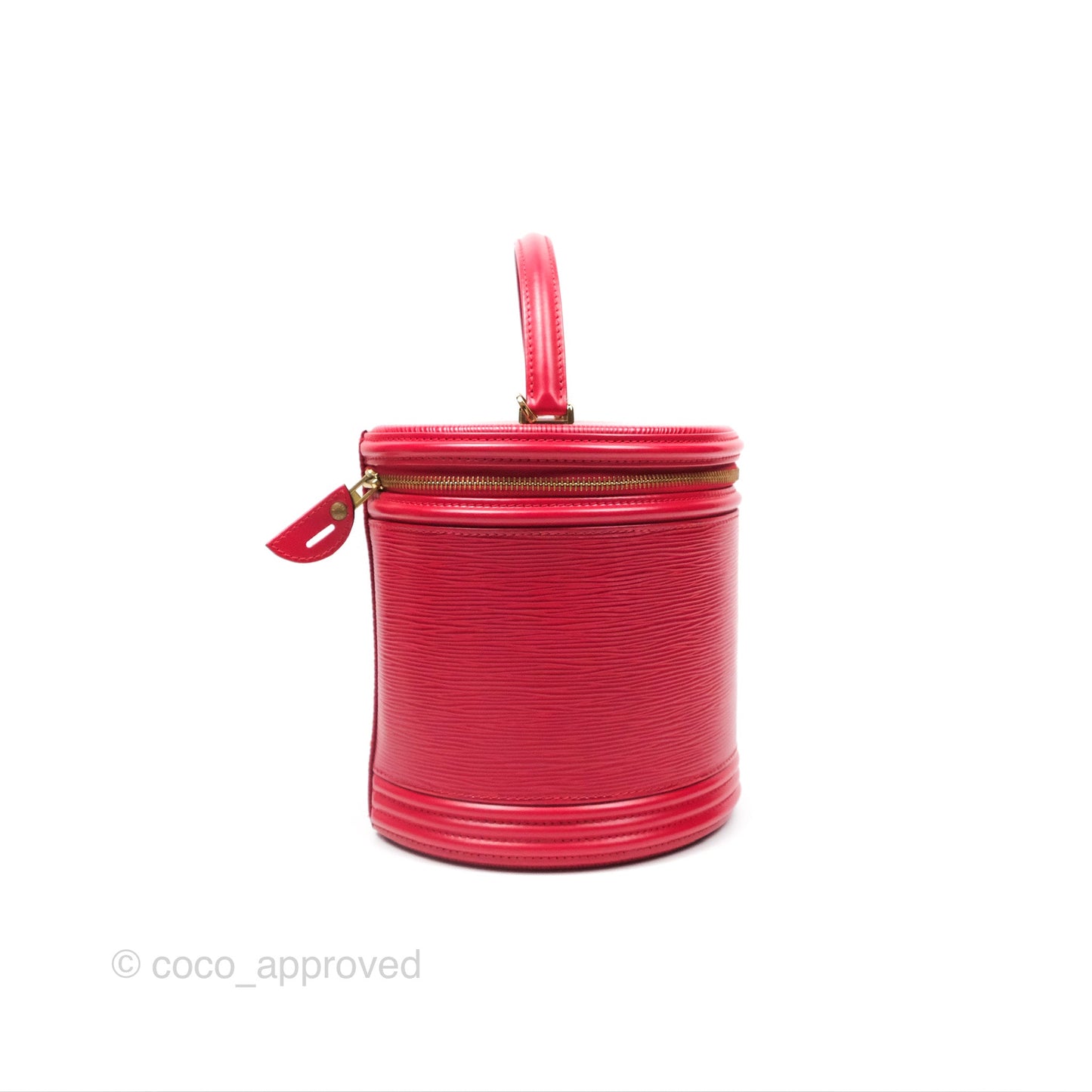 Louis Vuitton Epi Cannes Vanity Handbag Red Gold Hardware