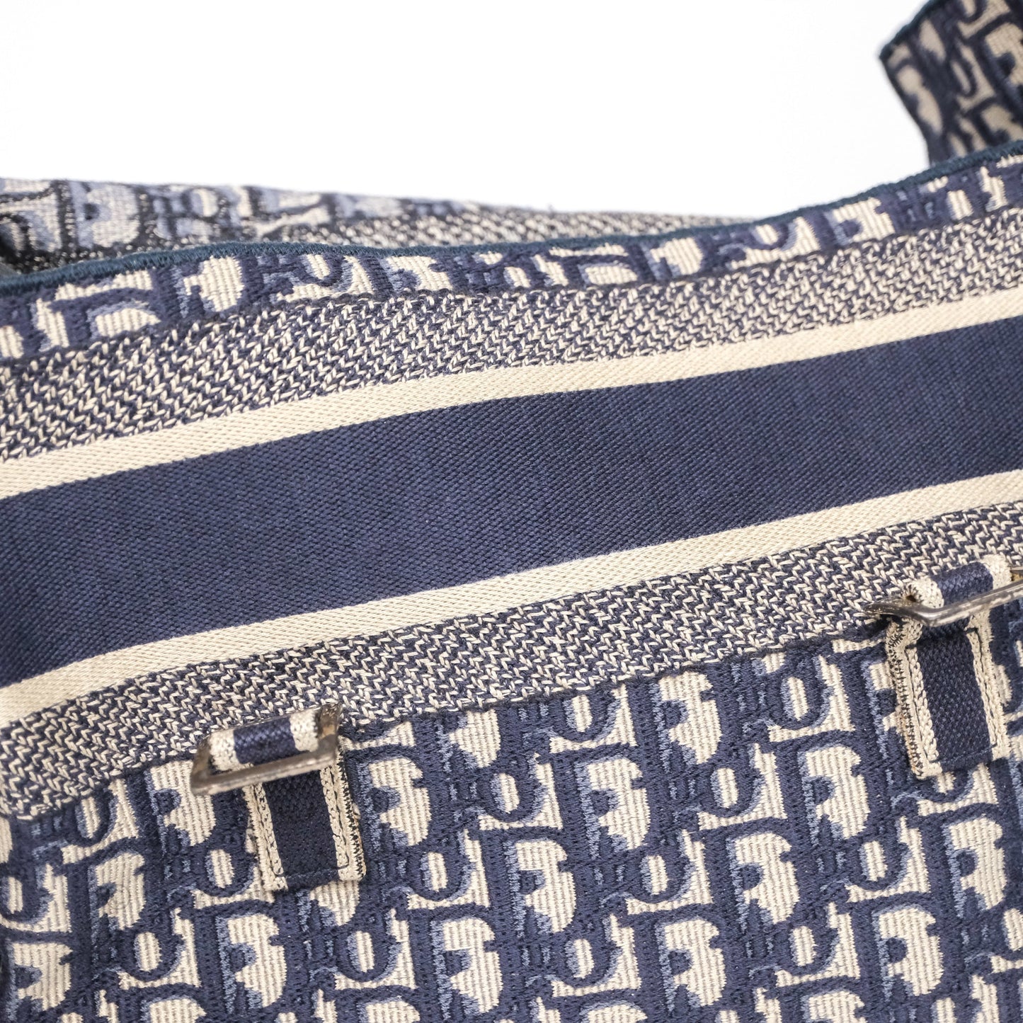 Christian Dior Medium DiorCamp Messenger Bag Oblique Embroidery Blue