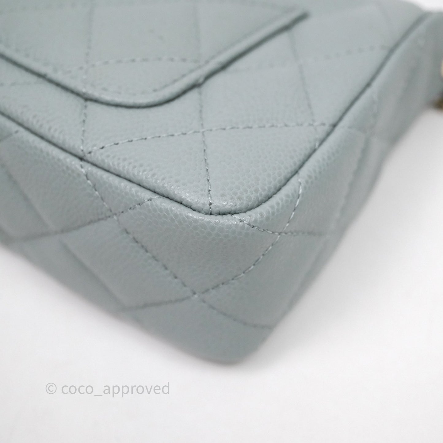 Chanel Clutch on Chain Tiffany Green Caviar Gold Hardware