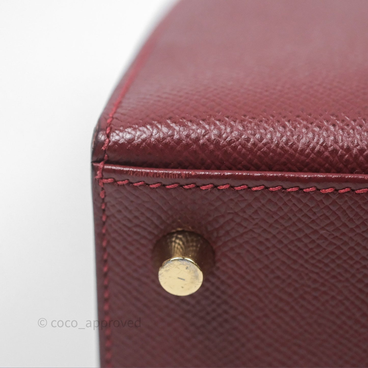 Hermès Sellier Kelly 25 Rouge H Epsom Gold Hardware