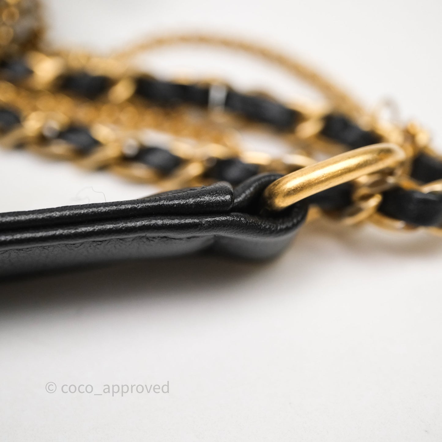 Chanel Small Camera Case Quilted Black Calfskin Aged Gold Hardware 22C