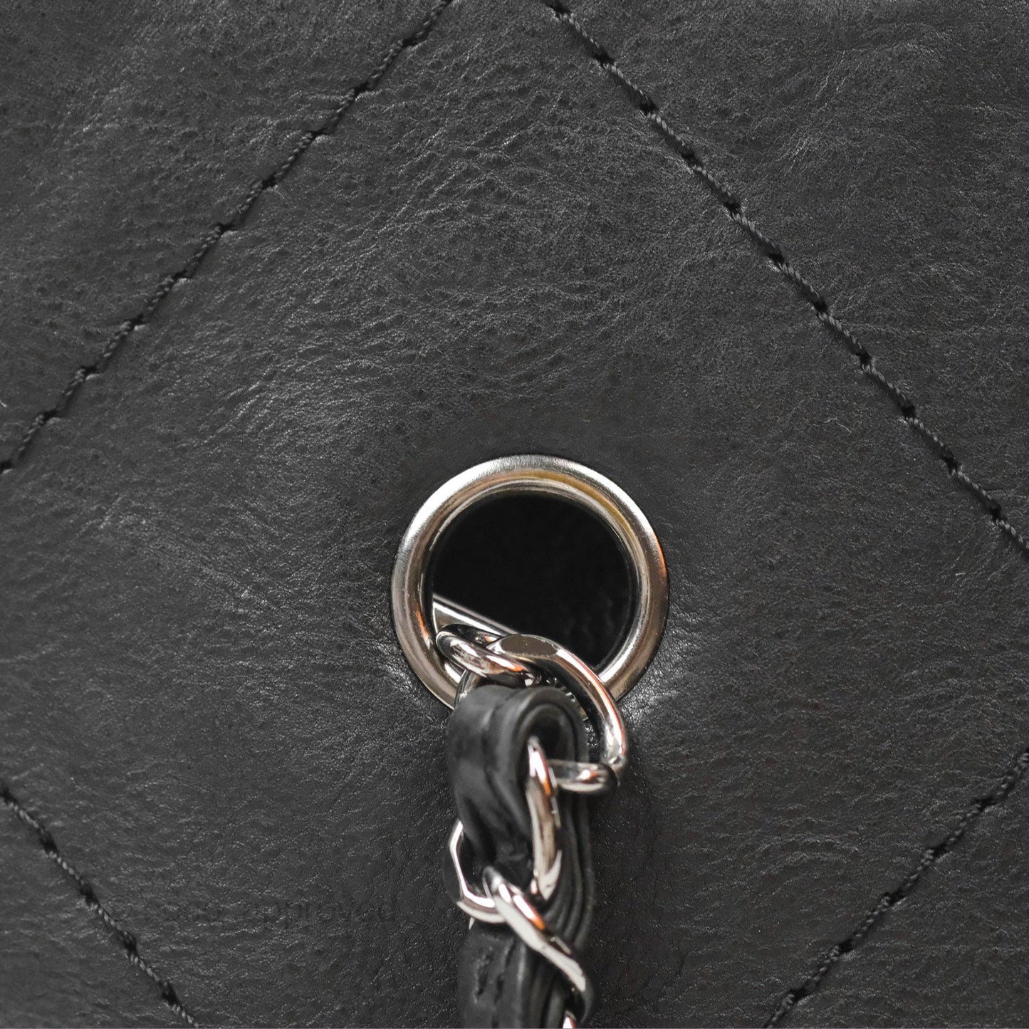 Chanel Large Hamptons Shopping Tote Black Washed Calfskin