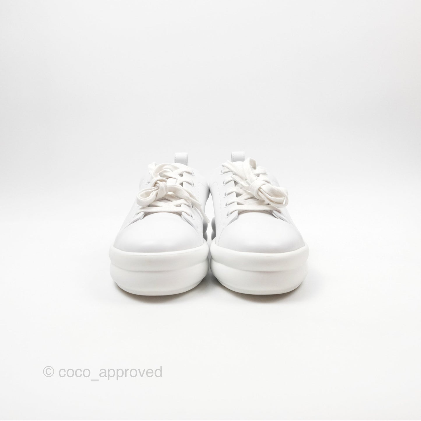 Hermès Happy Sneaker in White Calfskin Size 36.5