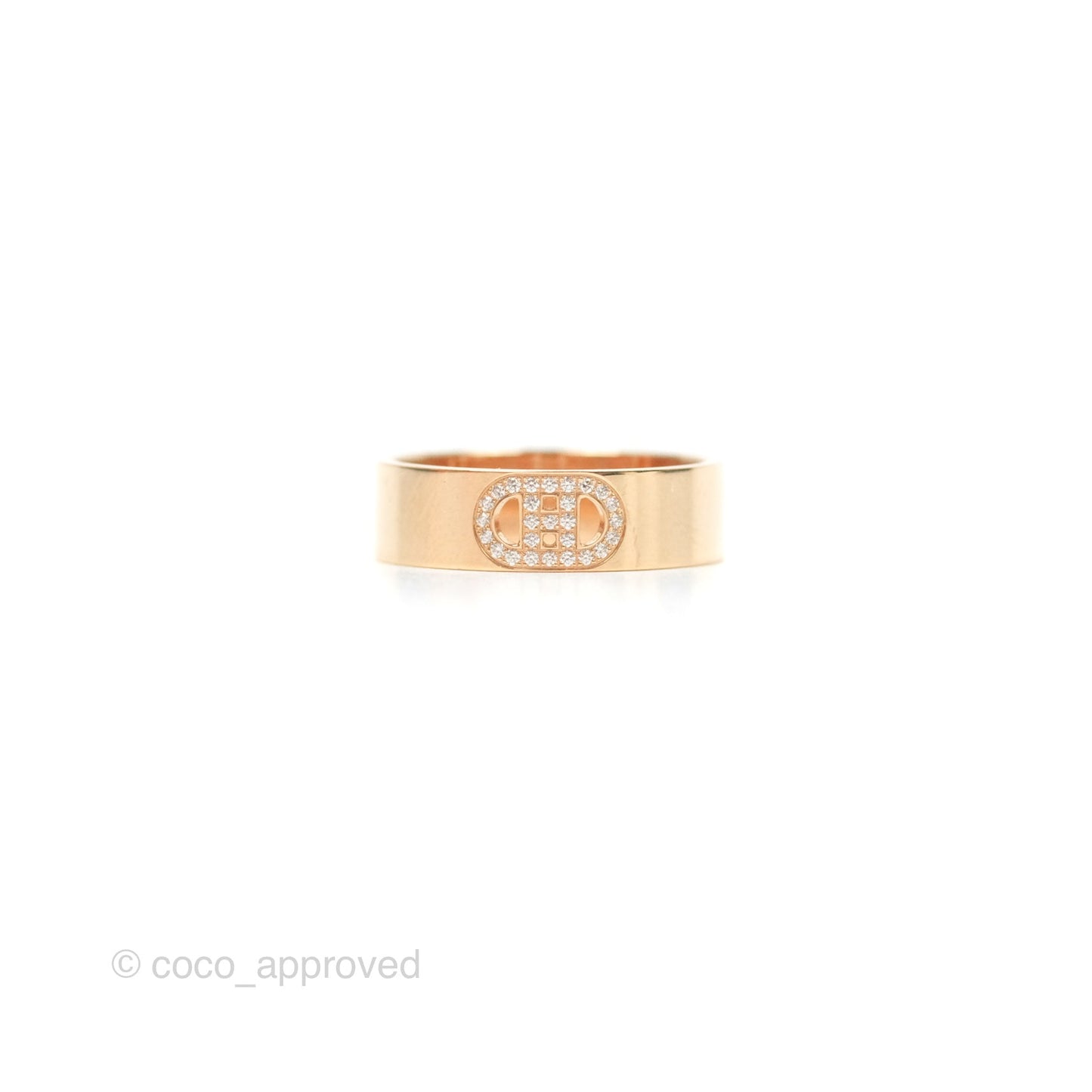 Hermès H d'ancre Ring PM Rose Gold Diamond