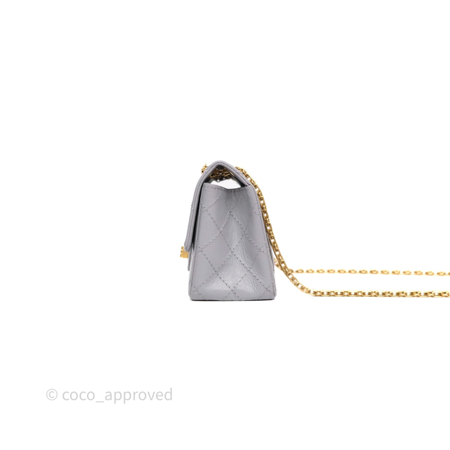 Chanel Mini Reissue 224 Grey Aged Calfskin Aged Gold Hardware