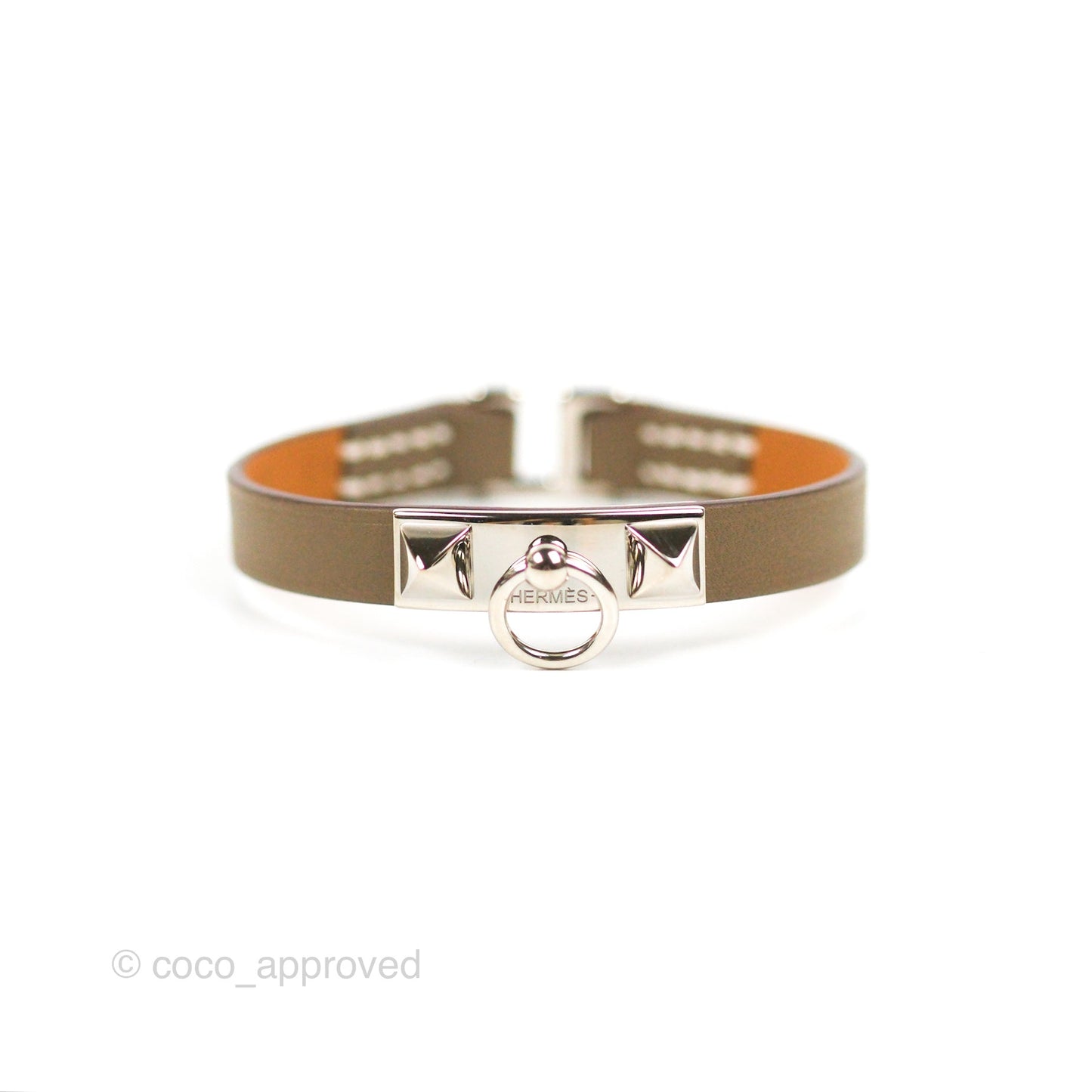 Hermès Rivale Mini Bracelet Etoupe Swift Palladium Hardware