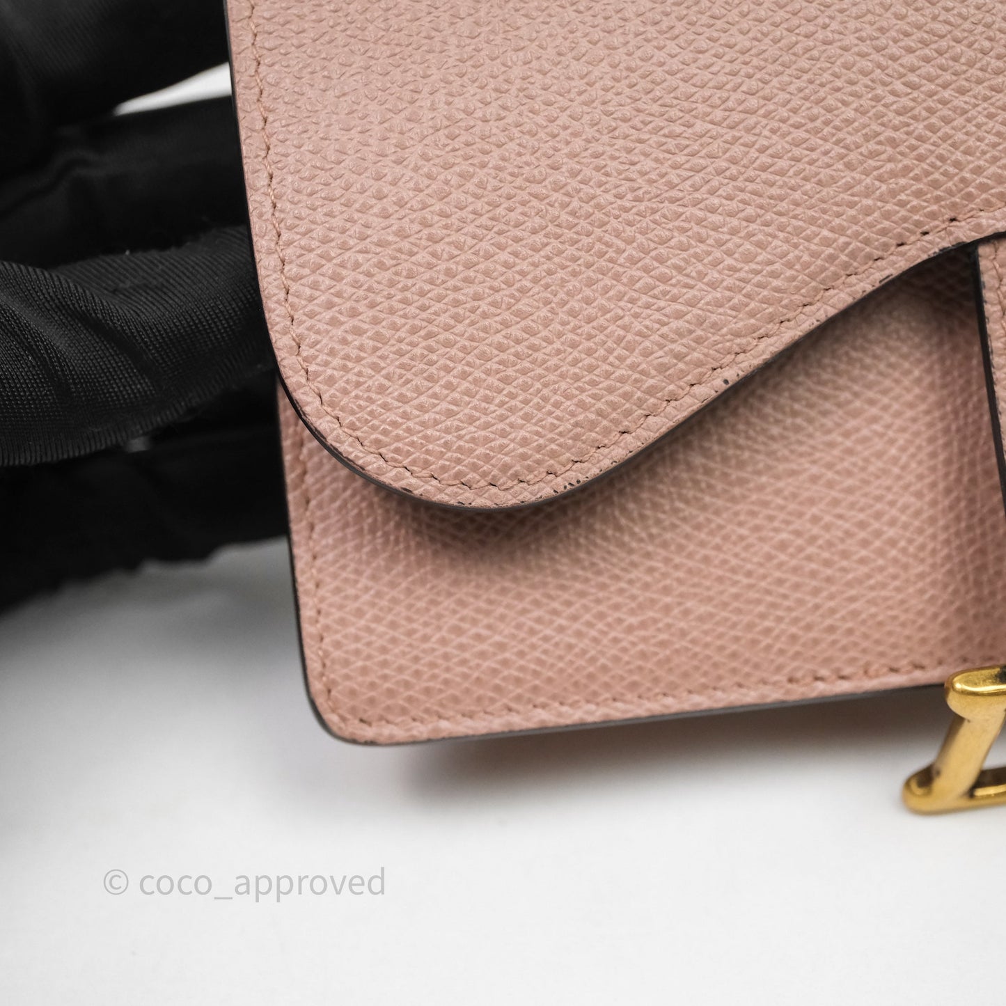 Christian Dior Saddle Belt Pouch Dusty Pink Matte Calfskin Gold Hardware