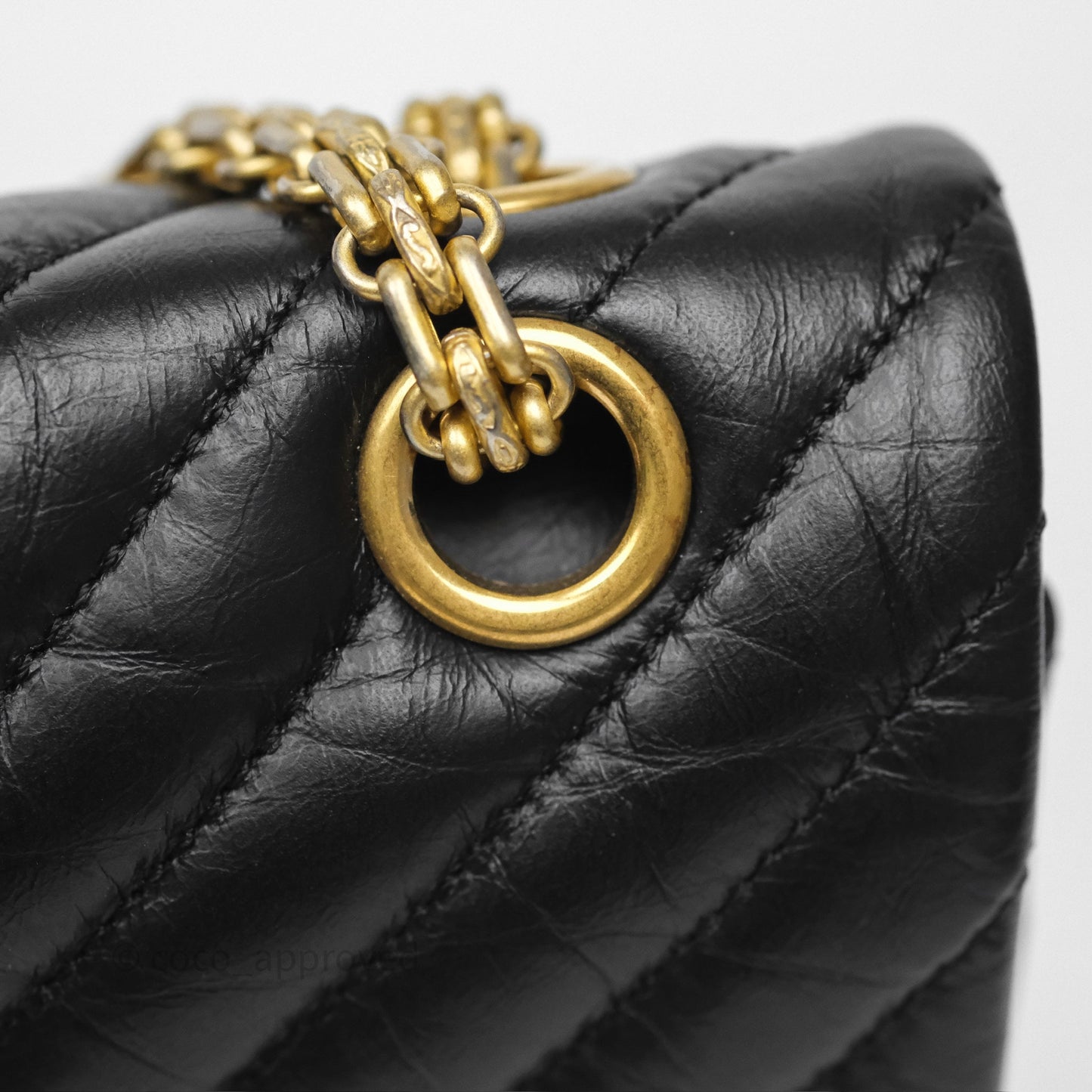 Chanel Reissue 226 Chevron Black Aged Calfskin Aged Gold Hardware