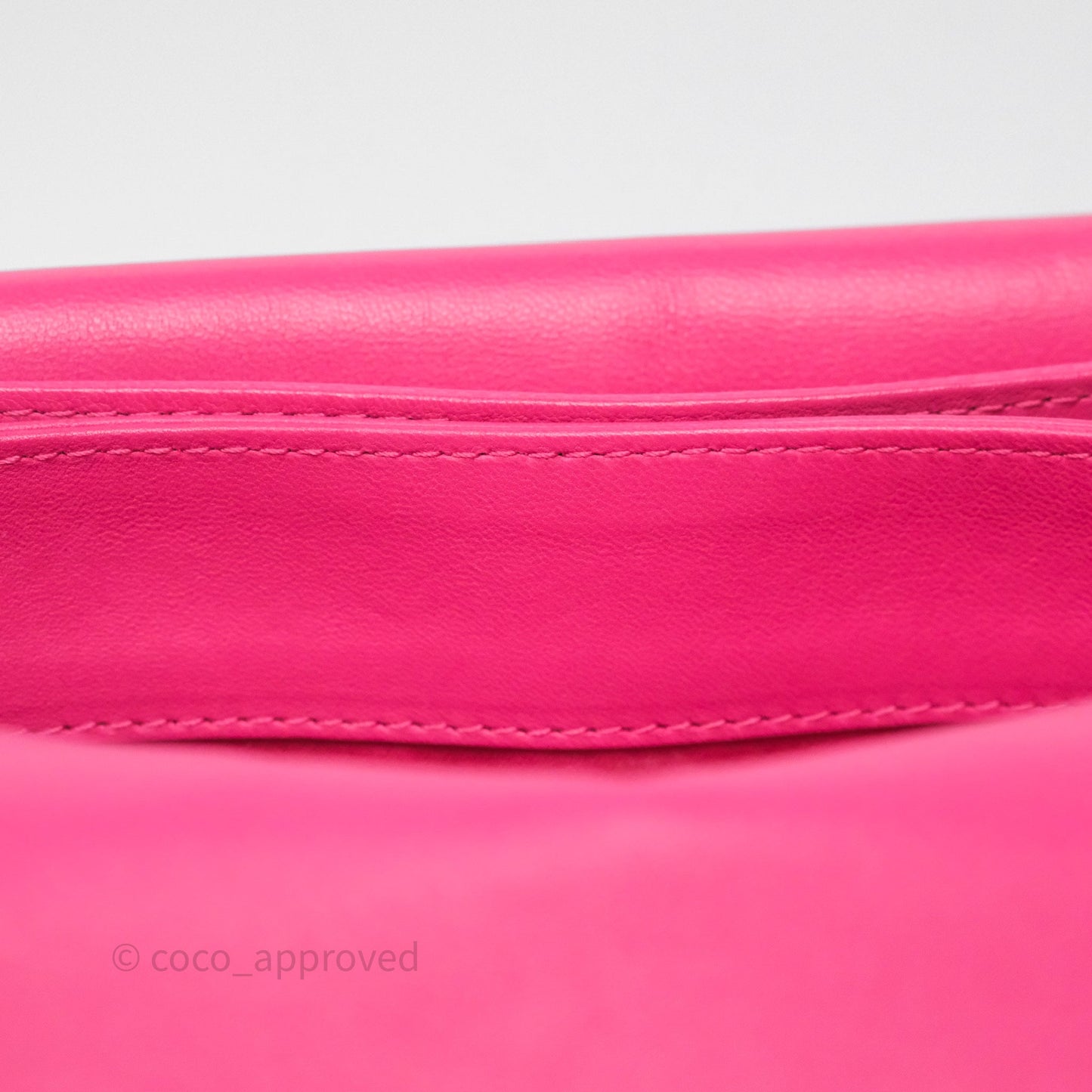 Chanel Stitched Double Flap Bag Pink Calfskin Silver Hardware