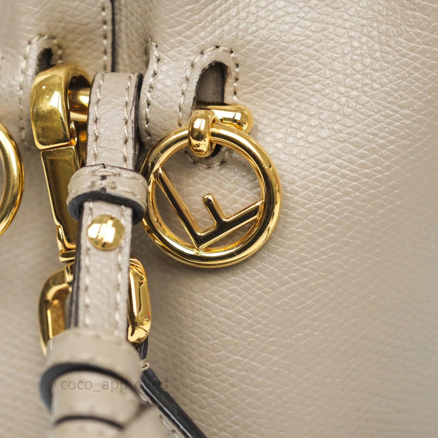 Fendi Mini Mon Tresor Bucket Bag Tortora Grained Calfskin
