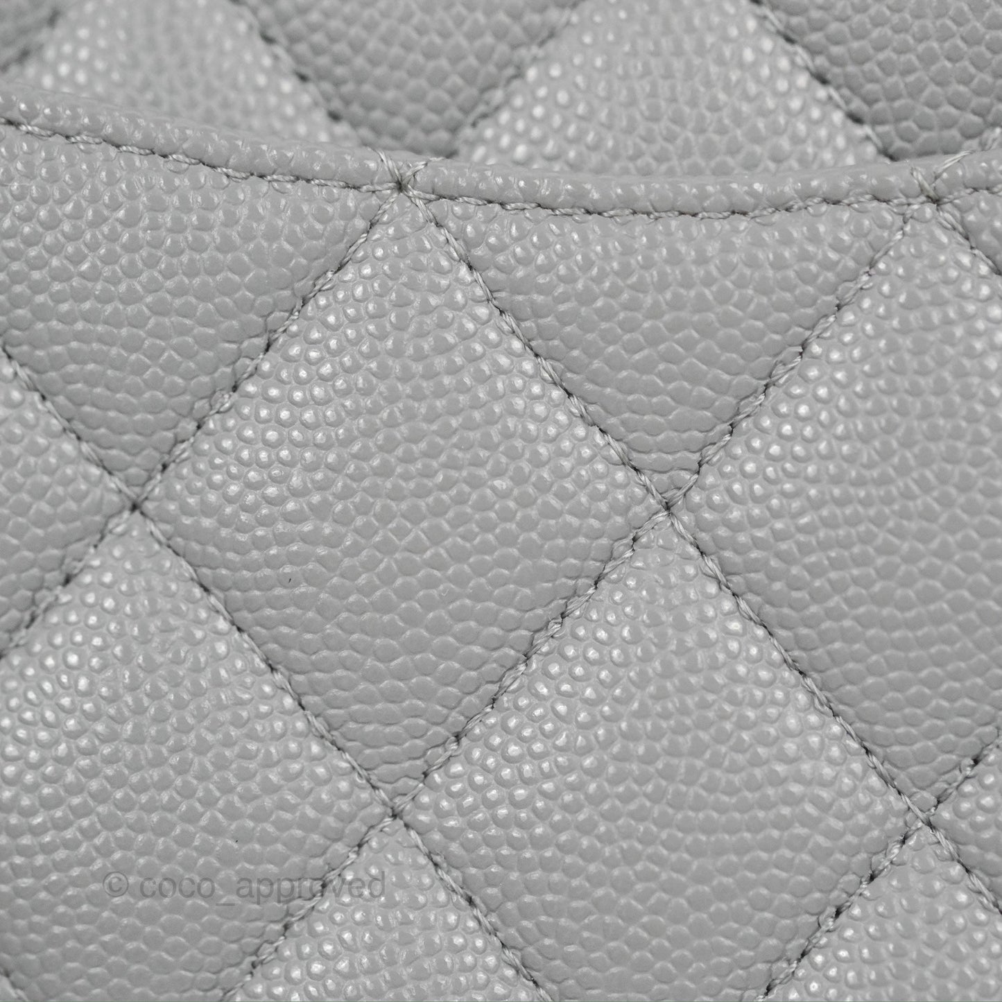 Chanel Small Classic Quilted Flap Grey Caviar Gold Hardware 20C