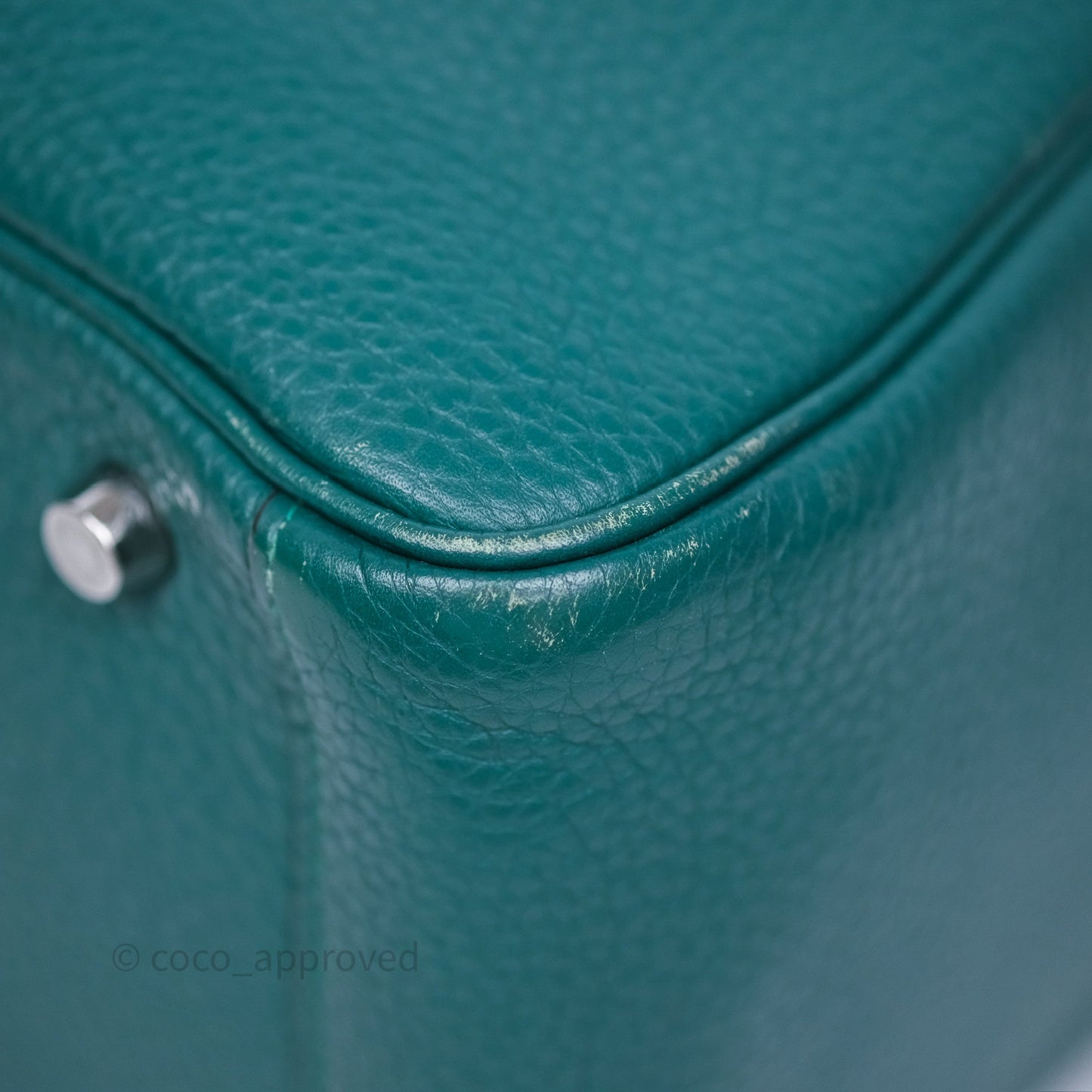 Hermès Lindy 30 Malachite Z6 Clemence Palladium Hardware