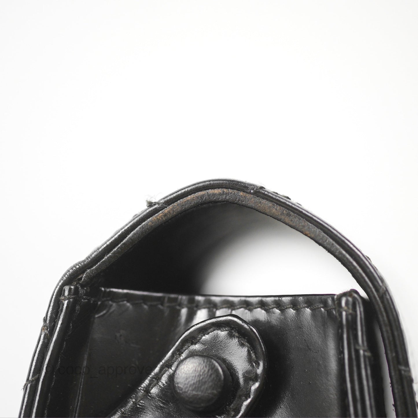 Chanel Vintage Flap Shoulder Bag Black Patent 24K Gold Hardware