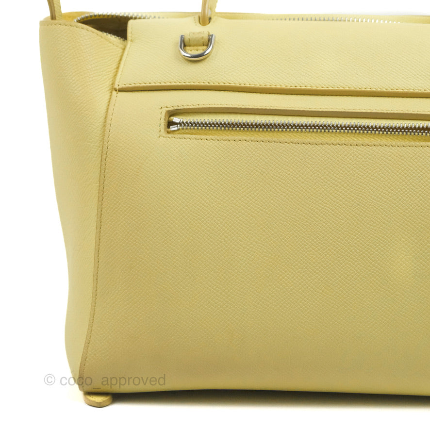 Celine Micro Belt Bag Yellow Grained Calfskin Silver Hardware