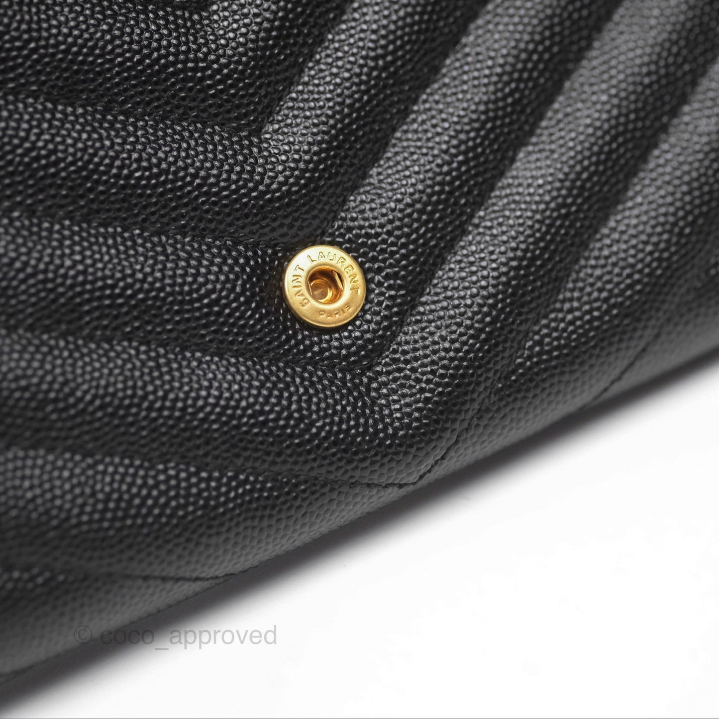 Saint Laurent Cassandre Matelasse Large Flap Wallet Black Grain De Poudre