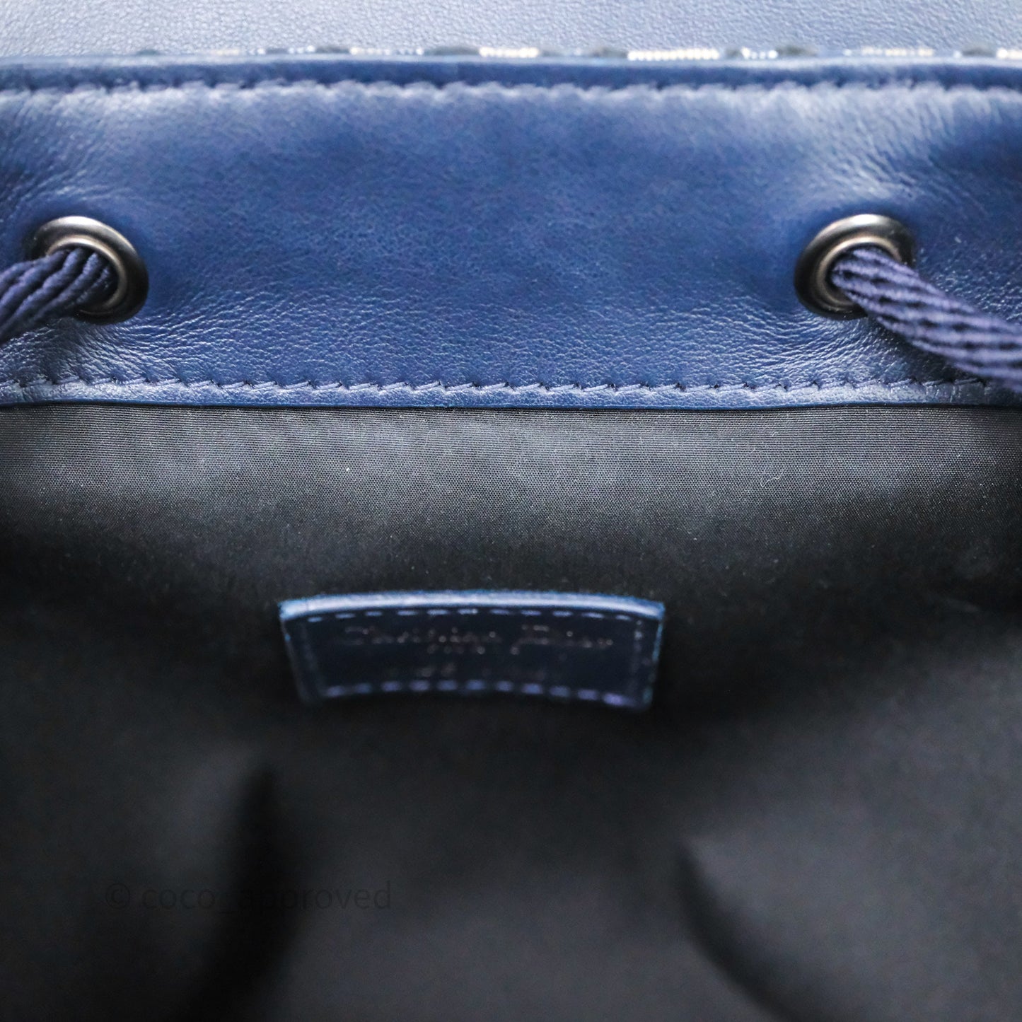 Christian Dior Mini Backpack Oblique Jacquard Beige and Blue